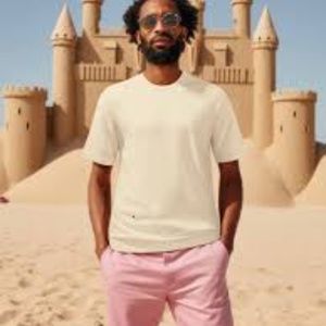SHEEP INC. Ivory Cream 100% Ultra Fine Merino Wool Tee 3 L